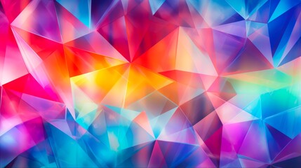 Fototapeta premium Iridescent Diamond Abstract Background with Prismatic Light and Rainbow Colors - High-Quality and Colorful Generative AI Wallpaper Design