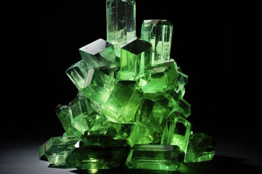Kryptonite Crystal Mass in Green and Black - Bright and Colorful Stack of Lots