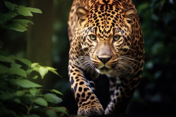 Obraz premium Leopard in the Wild. Magnificent Animal of the Cat Family Beautifully Captured in its Natural Habitat, Ready for Action