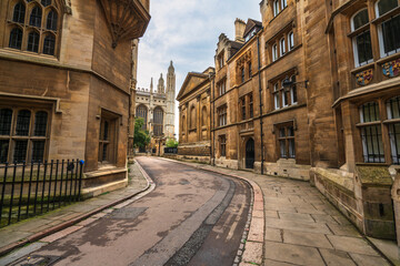 Trinity Lane street in Cambridge. England