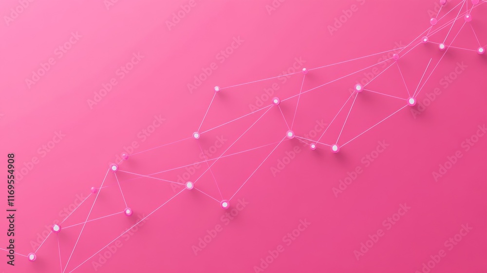 Poster abstract pink network connection graphic.