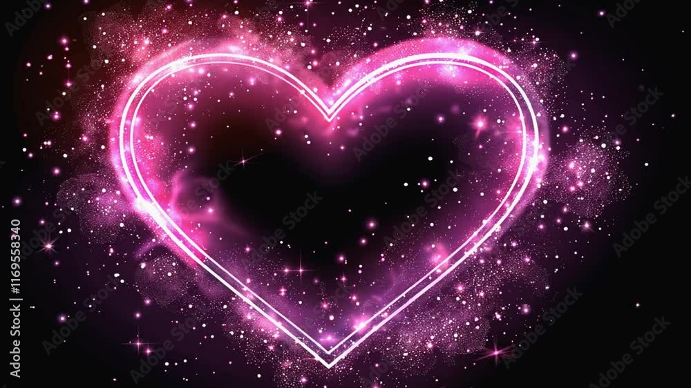 Poster this vibrant heart with sparkling elements creates a soothing sleep atmosphere.