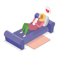 3D Isometric Flat Vector Illustration of Breastfeeding Positions, Mother Feeding Baby with Breast. Item 5