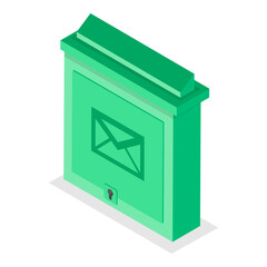 3D Isometric Flat Vector Set of Mailboxes, Post Elements. Item 2