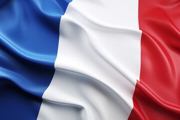 Obraz premium French Flag on White Background – High-Quality Image of the Iconic Blue, White, and Red Tricolor Flag, Perfect for National Celebrations, Patriotic Themes, Educational Projects, Graphic Design.