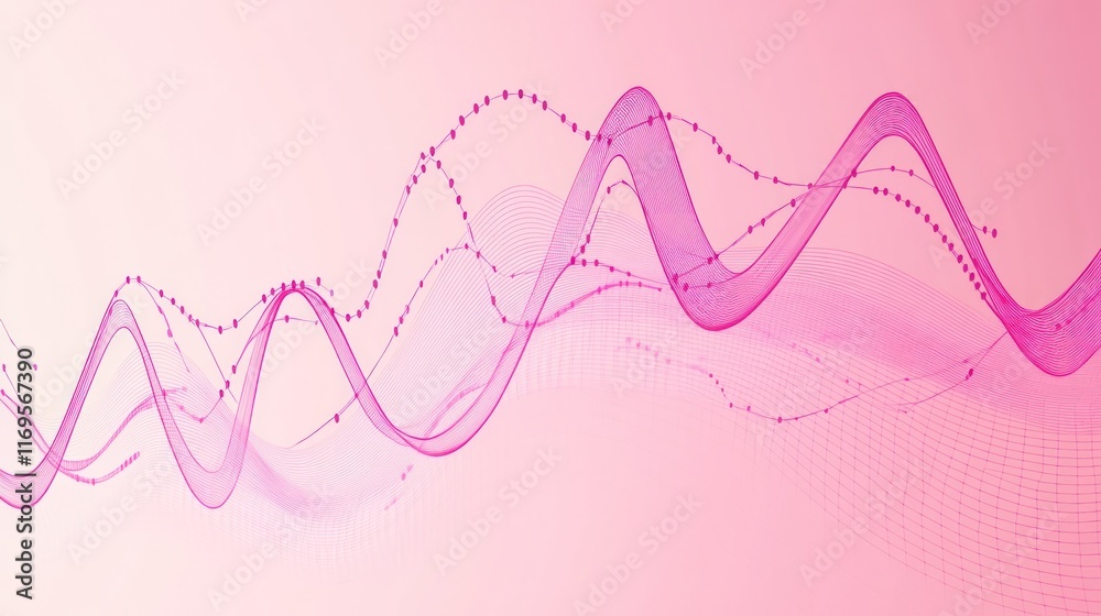 Poster abstract pink wave pattern background.