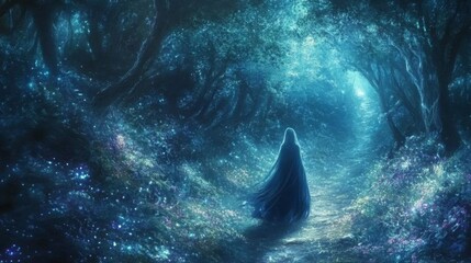 fountain in nightgenerated_drawing_of_a_charming_spectral_