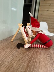 Lutin Farceur Noel Peignant Tableau