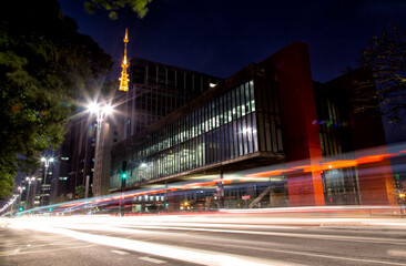 Fototapeta premium night city traffic MASP São Paulo
