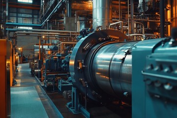 Industrial machinery in manufacturing showcases modern technology and engineering