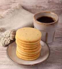 Lime and ginger cookies stacked