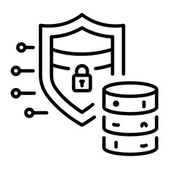 A line style icon of data security 