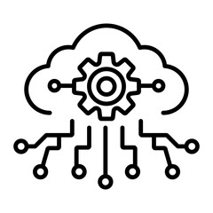 Cloud configuration icon in line style 