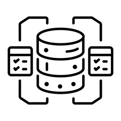 Database files icon in line style 
