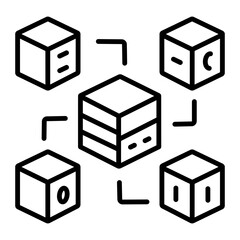 Attached storage icon in line style 