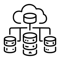 A linear icon of data repository 
