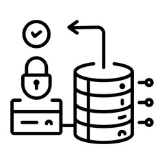 Secure information icon in linear style 