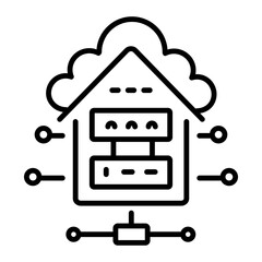 Db storage icon in linear style 