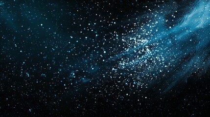   Blue and white stars on a black background