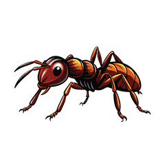 Close-up vector illustration of a carpenter ant crawling, featuring intricate details and realistic textures.
