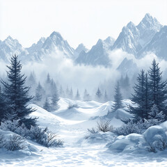 Fototapeta premium winter mountain landscape
