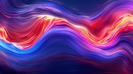  Wave of colorful lines  on black background