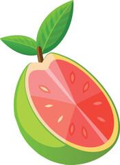 guava fruit vector with white background