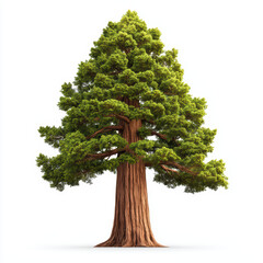 beautiful tree with lush green foliage on white background