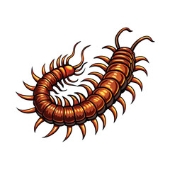 Detailed vector illustration of a centipede with its number 