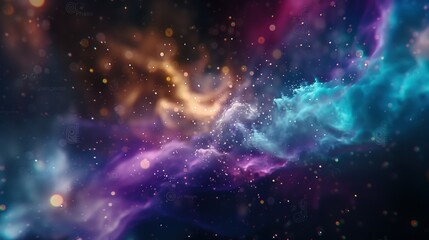 Fototapeta premium An image of a stunning space scene featuring twinkling stars against a backdrop of vibrant blue and purple clouds