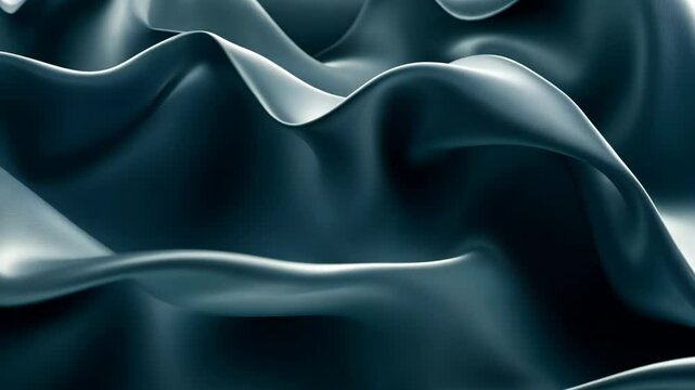Soft blue fabric creates elegant folds and waves, showcasing smooth texture and subtle sheen in modern design