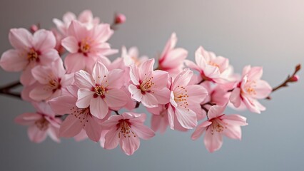 Fototapeta premium Stunning Pink Cherry Blossoms Branch Closeup Spring Flowers