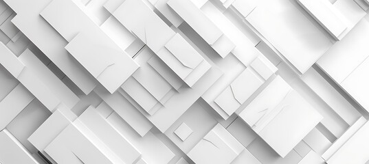 A smooth white background with geometric shapes and abstract patterns. This modern design creates a sleek, minimal look for various creative uses.