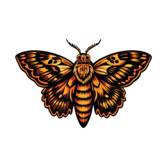 Realistic butterfly moth vector emphasizing its intricate wing patterns.