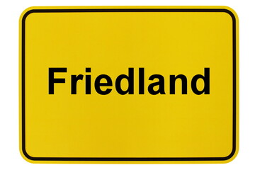 Illustration eines Ortsschildes der Gemeinde Friedland in Niedersachsen