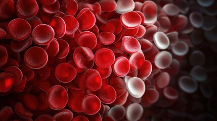 Detailed view of red blood cells in circulation highlighting their vital role in oxygen transport