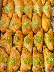 Traditional Turkish Dessert Baklava with Walnuts .Turkish Delight