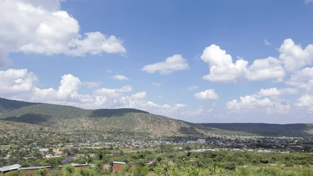 Time lapse of clouds and shadows moving across the landscape in Yabello, southern Ethiopia.