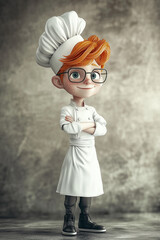 3d render boy carpenter