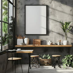 Mockup kitchen A-frame for your picture