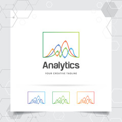 Business finance logo design with arrow vector and statistic symbol for investment ,data analyst ,financial company.
