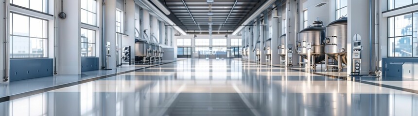 Fototapeta premium Modern Industrial Brewery Interior. Generative ai.