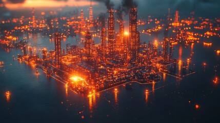 Fototapeta premium High-tech Recycling Facility Turning Waste into Clean Energy with Green Technology Integration