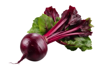 Beetroot fresh red beet with leaves isolated on transparent background