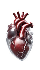 3D transparent human heart model over plain background vertical