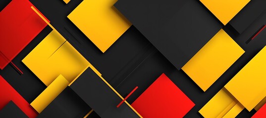 Dynamic Red, Yellow, and Black Geometric Background with Abstract Patterns and Bold Shapes
