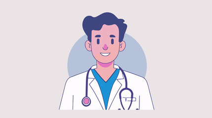 Fototapeta premium Professional Male Avatar with Fever Line Style Icon Design