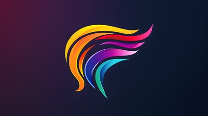 Obraz premium Minimalistic logo design celebrating LGBT pride with vibrant, abstract colors