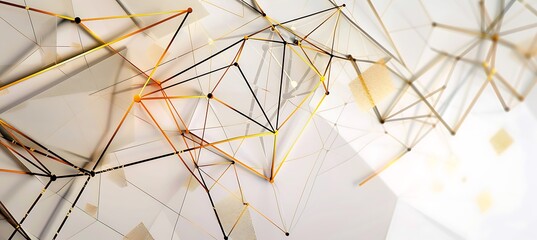 Fototapeta premium Luxurious Golden and White Geometric Art Background for Decorative Projects and Design Inspiration
