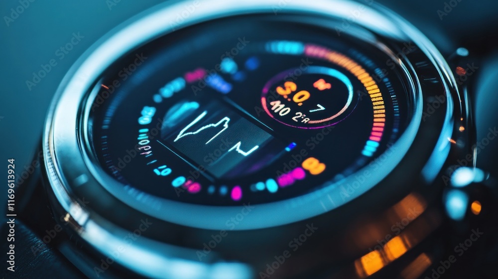 Poster Smartwatch Display Shows Health Data Metrics